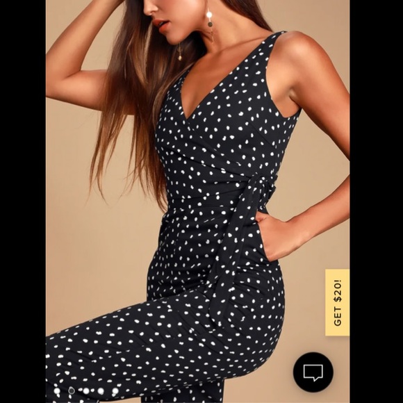 Lulus Aislinn Black Polka Dot Sleeveless Jumpsuit XS - Picture 2 of 5